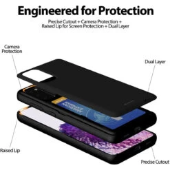 Black Goospery Magnetic Door Bumper Card Holder Case For Galaxy S20 -Cheap NewCase Store galaxy s20 goospery magnetic door case black 7 51064.1652821090