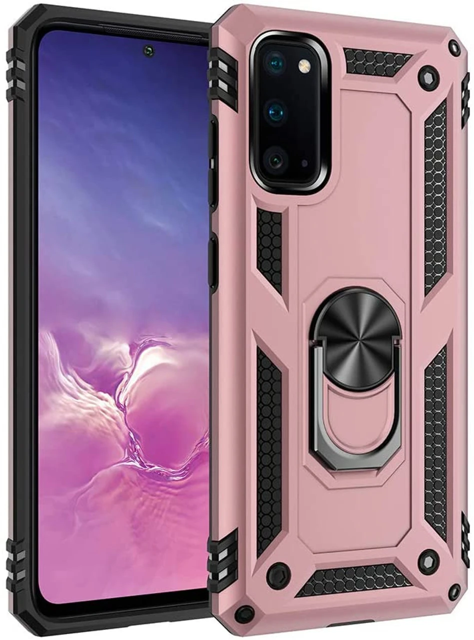 Galaxy S20 FE 5G Rose Gold 360 Rotating Metal Ring Armor Stand Case 1 Galaxy S20 FE 5G Rose Gold 360 Rotating Metal Ring Armor Stand Case