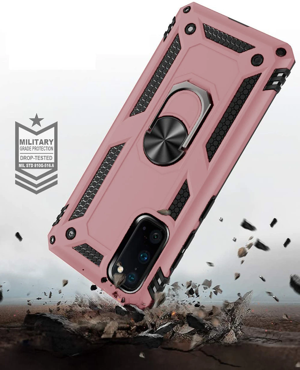 Galaxy S20 FE 5G Rose Gold 360 Rotating Metal Ring Armor Stand Case 4 Galaxy S20 FE 5G Rose Gold 360 Rotating Metal Ring Armor Stand Case - Image 4