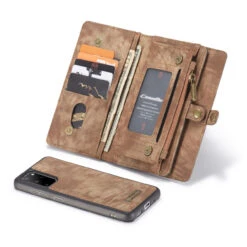 Brown Multi-Functional 2 In 1 Zipper Wallet Case For Galaxy S20+ Plus -Cheap NewCase Store galaxy s20 plus caseme multifunctional wallet brown 4 43351.1660623425