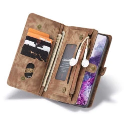 Brown Multi-Functional 2 In 1 Zipper Wallet Case For Galaxy S20+ Plus -Cheap NewCase Store galaxy s20 plus caseme multifunctional wallet brown 5 40917.1660623425
