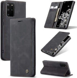 Black Galaxy S20+ Plus CaseMe Wallet Classic Magnetic Handmade Case