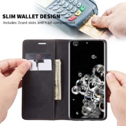 Black Galaxy S20+ Plus CaseMe Wallet Classic Magnetic Handmade Case -Cheap NewCase Store galaxy s20 plus caseme wallet black 2 03253.1675199760
