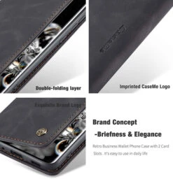 Black Galaxy S20+ Plus CaseMe Wallet Classic Magnetic Handmade Case -Cheap NewCase Store galaxy s20 plus caseme wallet black 3 36469.1675199760