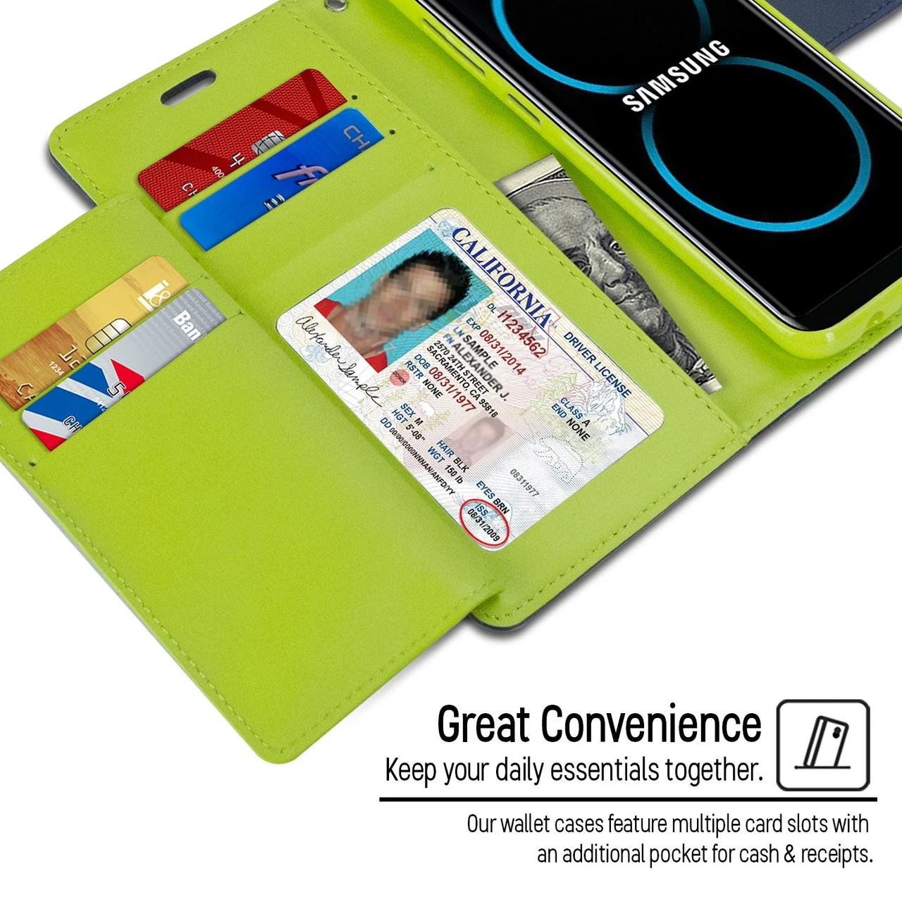 Premium Navy Mercury Rich Diary Wallet Card For Galaxy S20 Ultra 2 Premium Navy Mercury Rich Diary Wallet Card For Galaxy S20 Ultra - Image 2