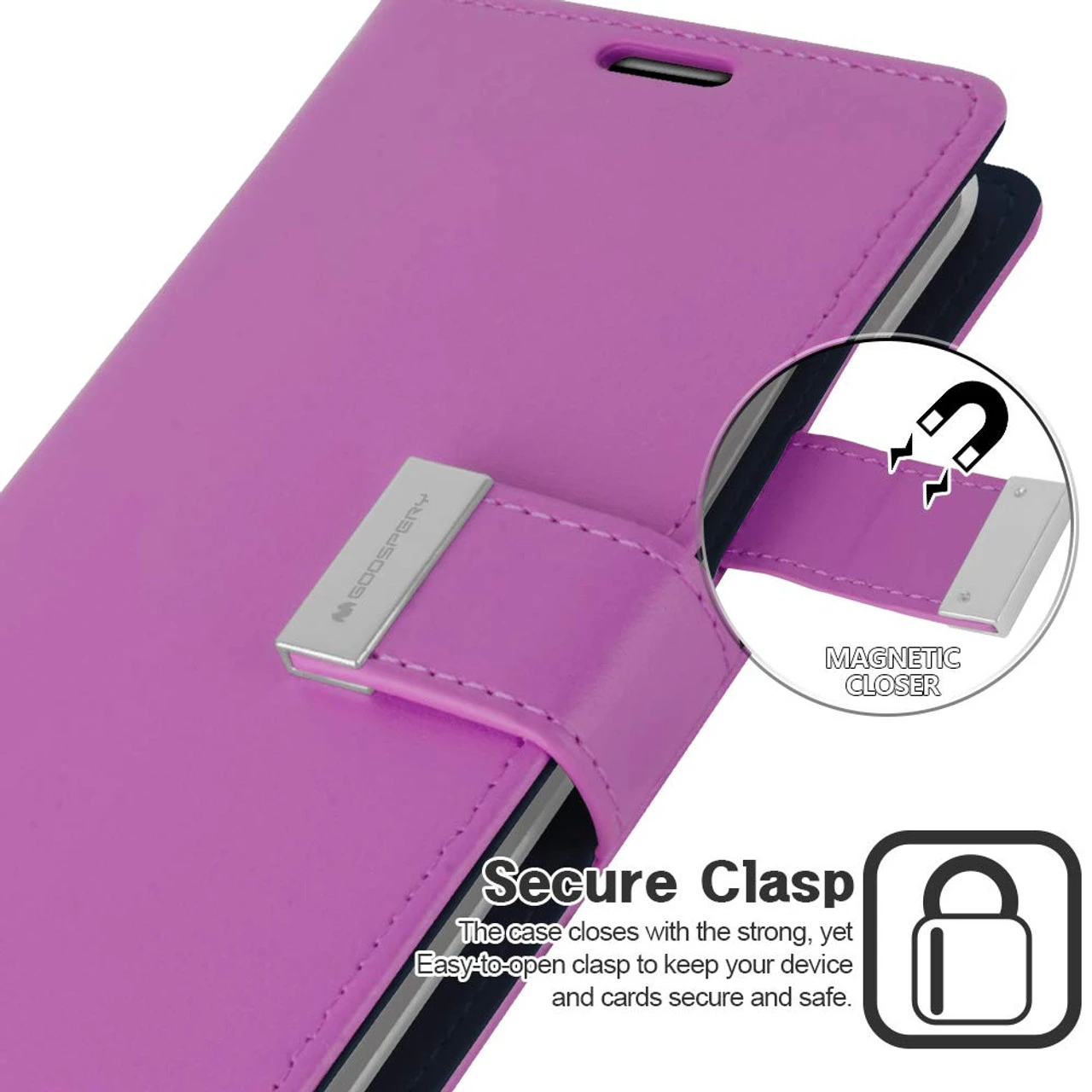 Purple Genuine Mercury Rich Diary Wallet Case For Galaxy S20 Ultra 3 Purple Genuine Mercury Rich Diary Wallet Case For Galaxy S20 Ultra - Image 3