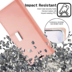 Rose Gold Galaxy S20 Genuine Rich Diary Wallet Credit Card Case -Cheap NewCase Store galaxy s20 rich diary rosegold 5 72878.1690772511