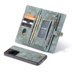Blue Galaxy S20 Ultra CaseMe 11 Card Slot Wallet Magnetic Case -Cheap NewCase Store galaxy s20 ultra caseme multifunctional wallet blue 4 88474.1687236980