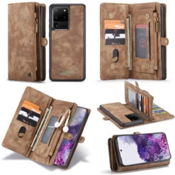 Brown Galaxy S20 Ultra Multi-Functional Wallet Detachable Magnetic Case -Cheap NewCase Store galaxy s20 ultra caseme multifunctional wallet brown 6 73739.1687236974
