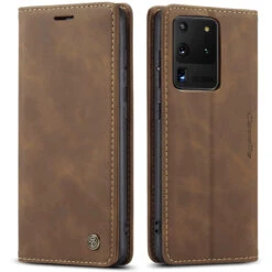 Brown Galaxy S20 Ultra CaseMe Wallet Vintage Retro Magnetic Case