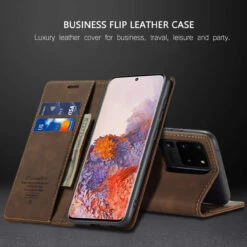 Brown Galaxy S20 Ultra CaseMe Wallet Vintage Retro Magnetic Case -Cheap NewCase Store galaxy s20 ultra caseme wallet brown 3 98555.1647476965