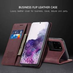 Classy Wine Galaxy S20 Ultra CaseMe Wallet Magnetic Card Holder Case -Cheap NewCase Store galaxy s20 ultra caseme wallet wine 4 12278.1636801118