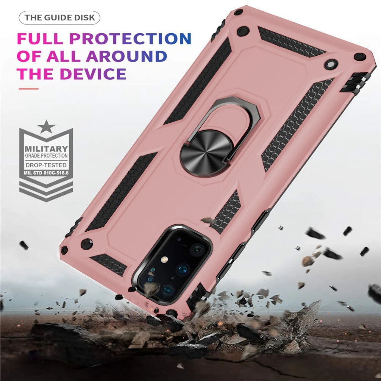Rose Gold 360 Rotating Metal Ring Armor Stand Case For Galaxy S20 Ultra 2 Rose Gold 360 Rotating Metal Ring Armor Stand Case For Galaxy S20 Ultra - Image 2