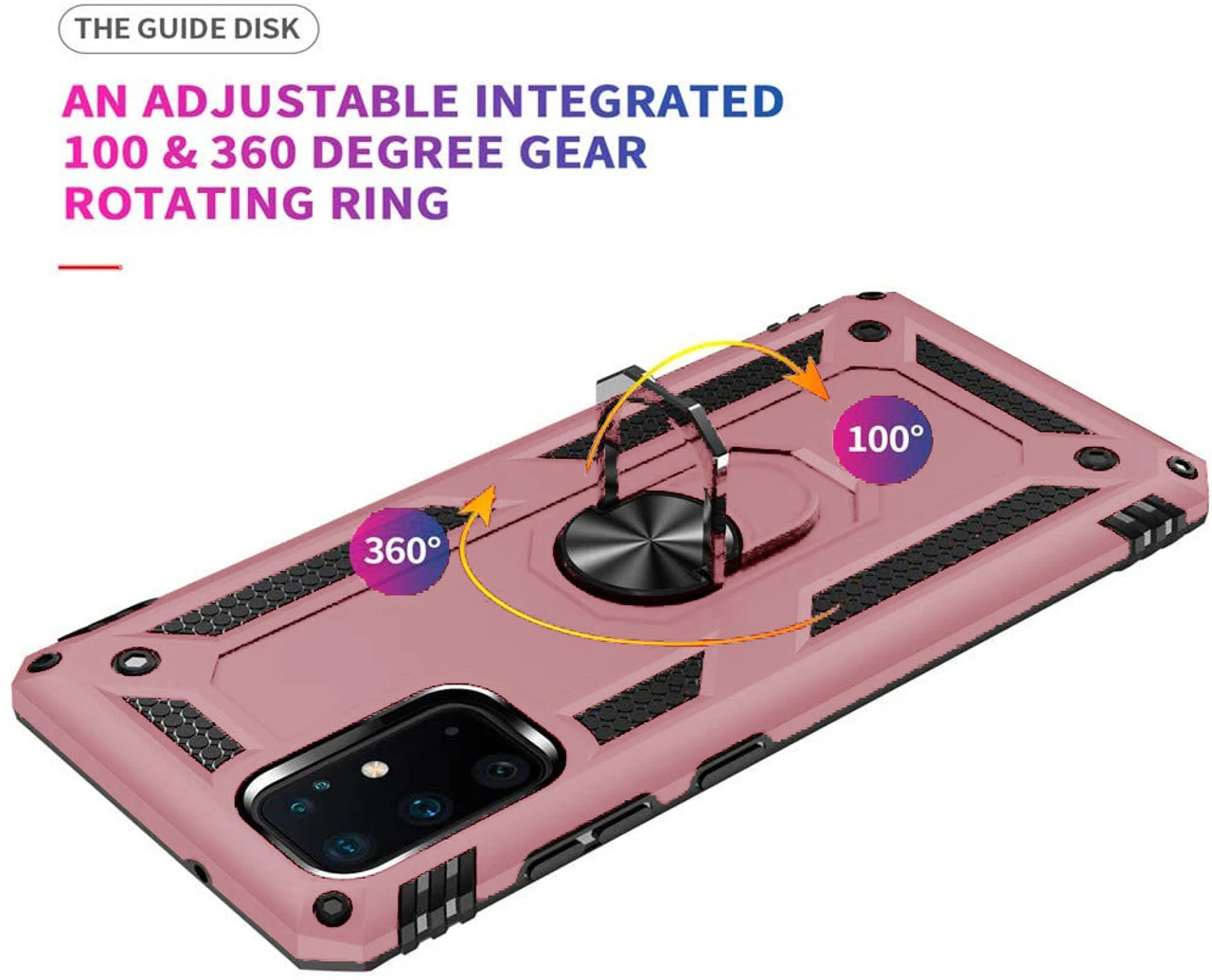 Rose Gold 360 Rotating Metal Ring Armor Stand Case For Galaxy S20 Ultra 5 Rose Gold 360 Rotating Metal Ring Armor Stand Case For Galaxy S20 Ultra - Image 5