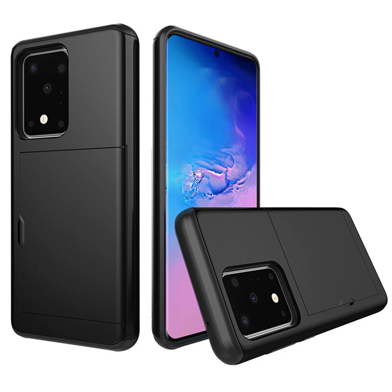 Black Slide Armor Defender Case For Samsung Galaxy S20+ Plus 1 Black Slide Armor Defender Case For Samsung Galaxy S20+ Plus