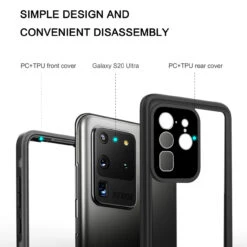 Black Samsung Galaxy S20 Ultra Waterproof Dirtproof Shock Proof Case -Cheap NewCase Store galaxy s20 ultra waterproof case black 6 23107.1689224314