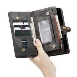 Black Galaxy S21 Wallet Zipper Purse Removeable Magnetic Case -Cheap NewCase Store galaxy s21 caseme multifunctional wallet black 5 47114.1690945667