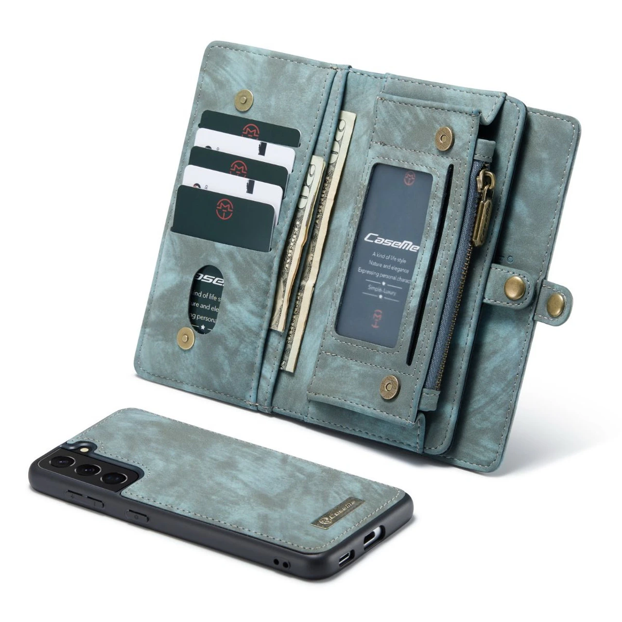 Blue Galaxy S21 CaseMe 11 Card Slot Wallet Magnetic Case 3 Blue Galaxy S21 CaseMe 11 Card Slot Wallet Magnetic Case - Image 3