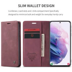 Red Wine CaseMe Samsung Galaxy S21 4G/5G Wallet Magnetic Case Cover -Cheap NewCase Store galaxy s21 caseme wallet wine 3 18207.1691373133