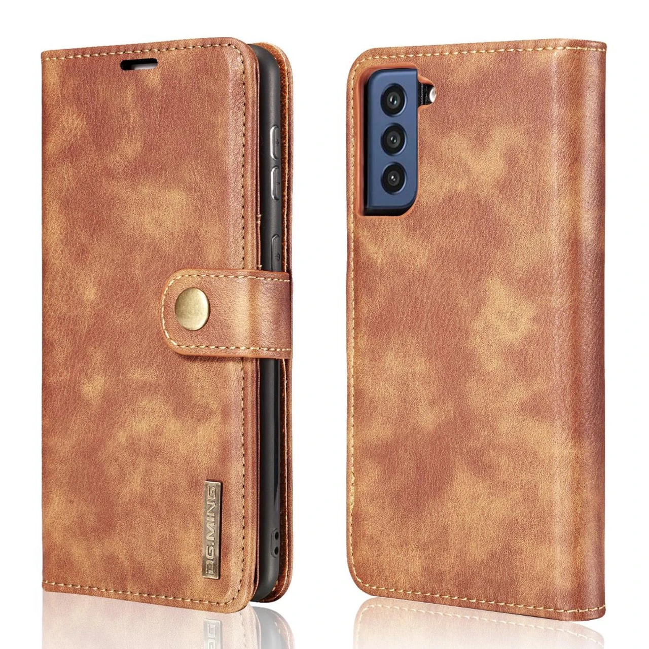 Brown DG.Ming M2 Magnetic Shockproof Case Leather Wallet For Galaxy S21 FE 2 Brown DG.Ming M2 Magnetic Shockproof Case Leather Wallet For Galaxy S21 FE - Image 2