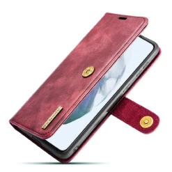 Red DG.Ming 2 In 1 Leather Wallet Removable Magnetic Case For Galaxy S21 FE -Cheap NewCase Store galaxy s21 fe dg ming wallet magnetic case red 5 74428.1701321600