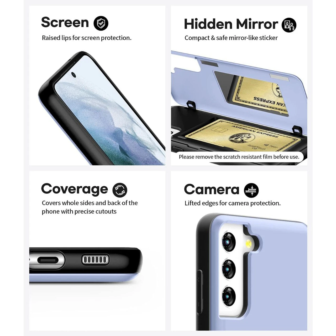 Lilac Galaxy S21 FE Mercury Magnetic Door Bumper Card Holder Case 4 Lilac Galaxy S21 FE Mercury Magnetic Door Bumper Card Holder Case - Image 4