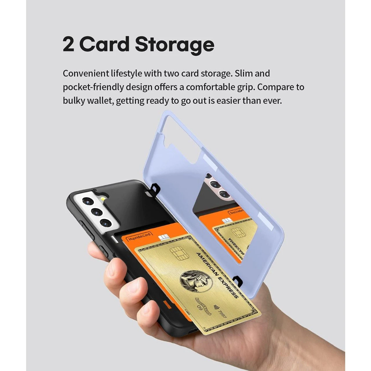 Lilac Galaxy S21 FE Mercury Magnetic Door Bumper Card Holder Case 5 Lilac Galaxy S21 FE Mercury Magnetic Door Bumper Card Holder Case - Image 5