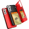 Red Galaxy S21 FE Goospery Magnetic Door Bumper Card Holder Case