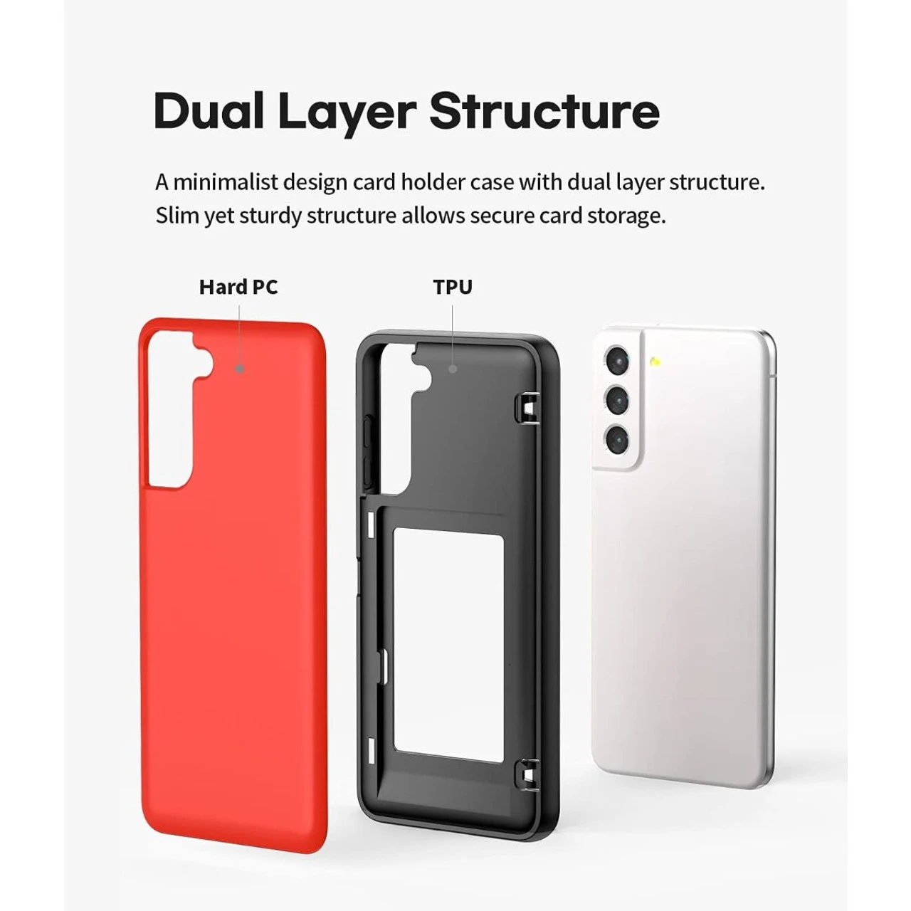 Red Galaxy S21 FE Goospery Magnetic Door Bumper Card Holder Case 5 Red Galaxy S21 FE Goospery Magnetic Door Bumper Card Holder Case - Image 5