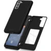 Black Mercury Magnetic Door 2 Card Shock Proof Case For Galaxy S21