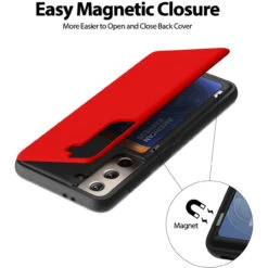 Red Galaxy S21 Mercury Magnetic Door 2 Card Shock Proof Case -Cheap NewCase Store galaxy s21 goospery magnetic door case red 3 95289.1652821104