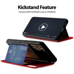 Red Galaxy S21 Mercury Magnetic Door 2 Card Shock Proof Case -Cheap NewCase Store galaxy s21 goospery magnetic door case red 6 81624.1652821104