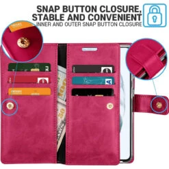Stylish Hot Pink Galaxy S21 Genuine Mercury Mansoor Wallet Card Case -Cheap NewCase Store galaxy s21 mansoor wallet hot pink 2 43067.1693283320