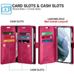 Stylish Hot Pink Galaxy S21 Genuine Mercury Mansoor Wallet Card Case -Cheap NewCase Store galaxy s21 mansoor wallet hot pink 3 79827.1693283320