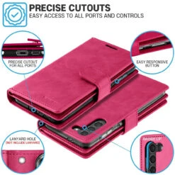 Stylish Hot Pink Galaxy S21 Genuine Mercury Mansoor Wallet Card Case -Cheap NewCase Store galaxy s21 mansoor wallet hot pink 4 95066.1693283320