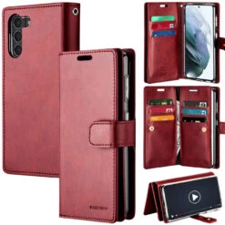 Classy Wine Galaxy S21 Genuine Mercury Mansoor Wallet Card Case