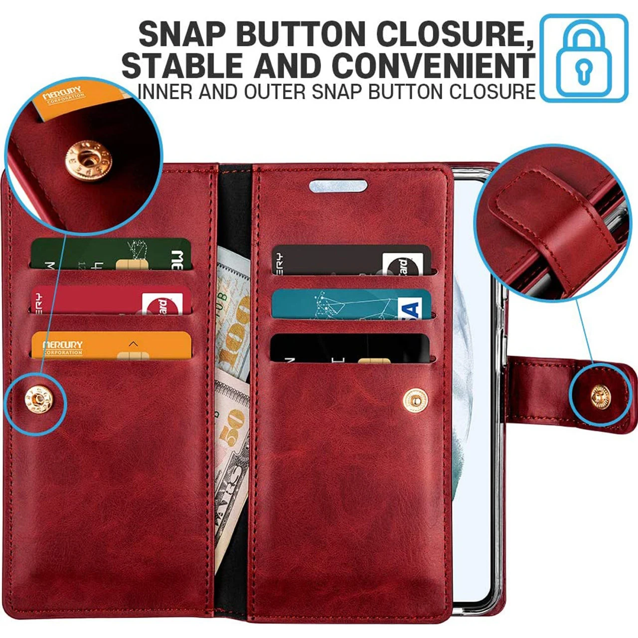 Classy Wine Galaxy S21 Genuine Mercury Mansoor Wallet Card Case 5 Classy Wine Galaxy S21 Genuine Mercury Mansoor Wallet Card Case - Image 5