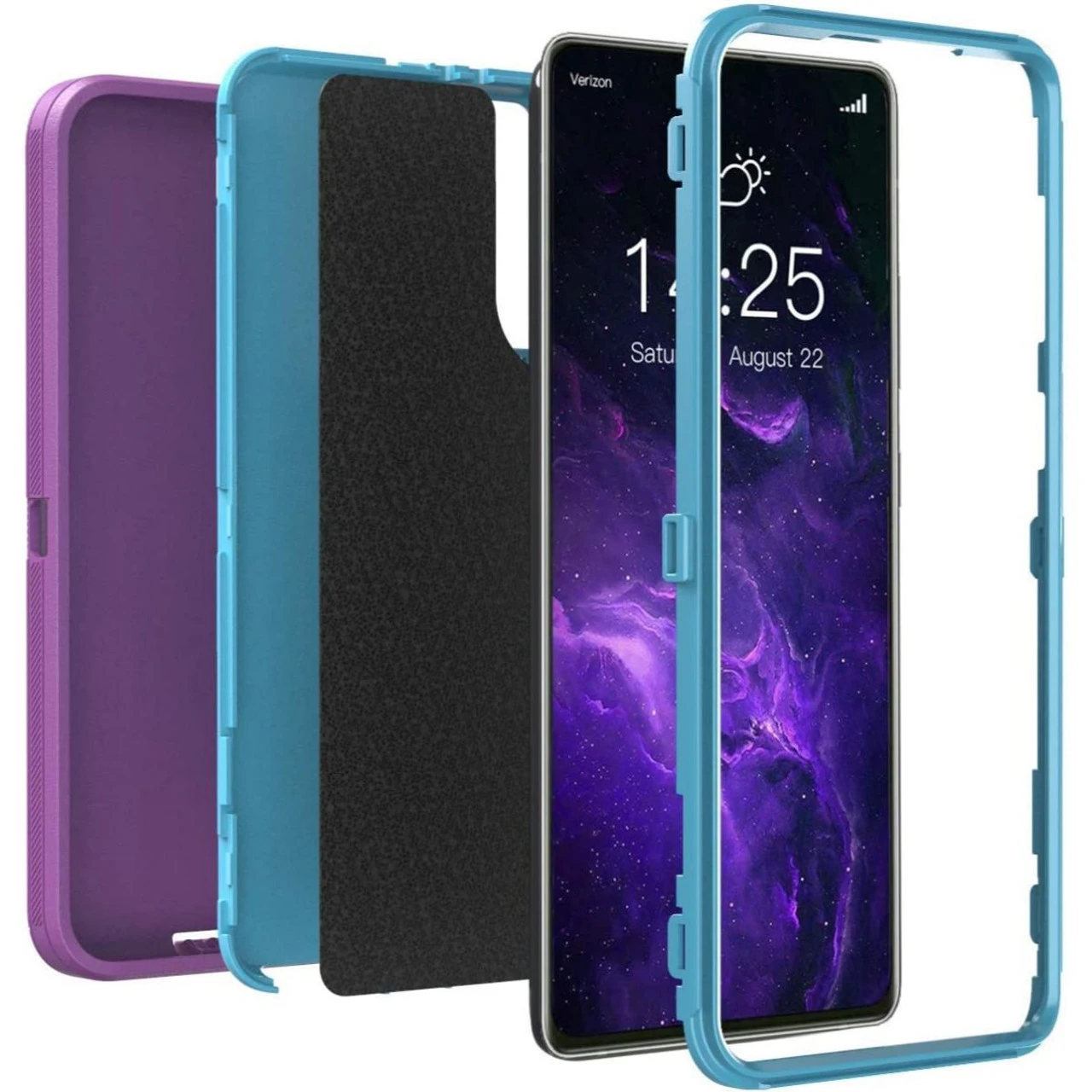 Purple Rugged Shock / Drop Protection Defender Case For Galaxy S21 4 Purple Rugged Shock / Drop Protection Defender Case For Galaxy S21 - Image 4