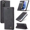 Black CaseMe Slim Compact Wallet Stand Case For Galaxy S21+ Plus 5G