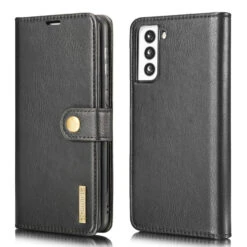 Black DG.Ming Luxury Leather Wallet With Magnetic Case Cover For Galaxy S21 Plus