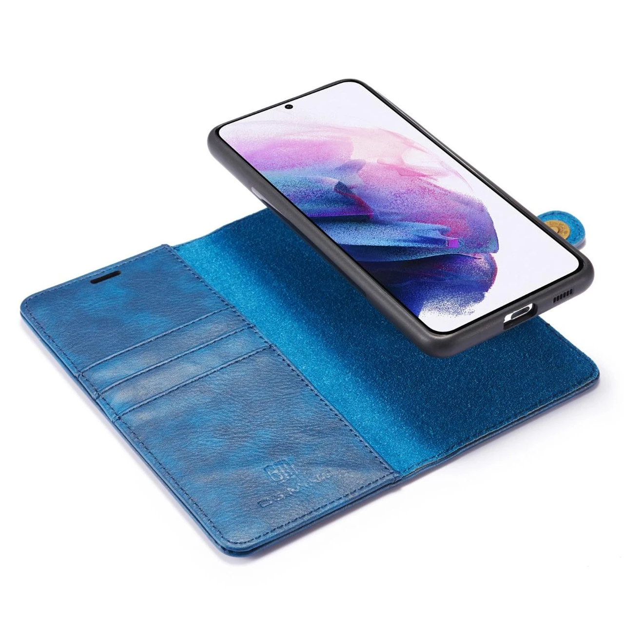 Blue DG.Ming Luxury Leather Wallet With Magnetic Case Cover For Galaxy S21 Plus 8 Blue DG.Ming Luxury Leather Wallet With Magnetic Case Cover For Galaxy S21 Plus - Image 8
