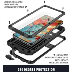 Black Extreme Dustproof Shockproof Metal Case For Galaxy S21 Plus -Cheap NewCase Store galaxy s21 plus extreme metal military case black 3 22336.1695033919