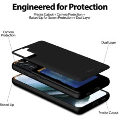 Black Galaxy S21 + Plus Mercury Slim Magnetic Door Case With Card Slot -Cheap NewCase Store galaxy s21 plus goospery magnetic door case black 3 72305.1675299430