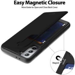 Black Galaxy S21 + Plus Mercury Slim Magnetic Door Case With Card Slot -Cheap NewCase Store galaxy s21 plus goospery magnetic door case black 6 60219.1675299430