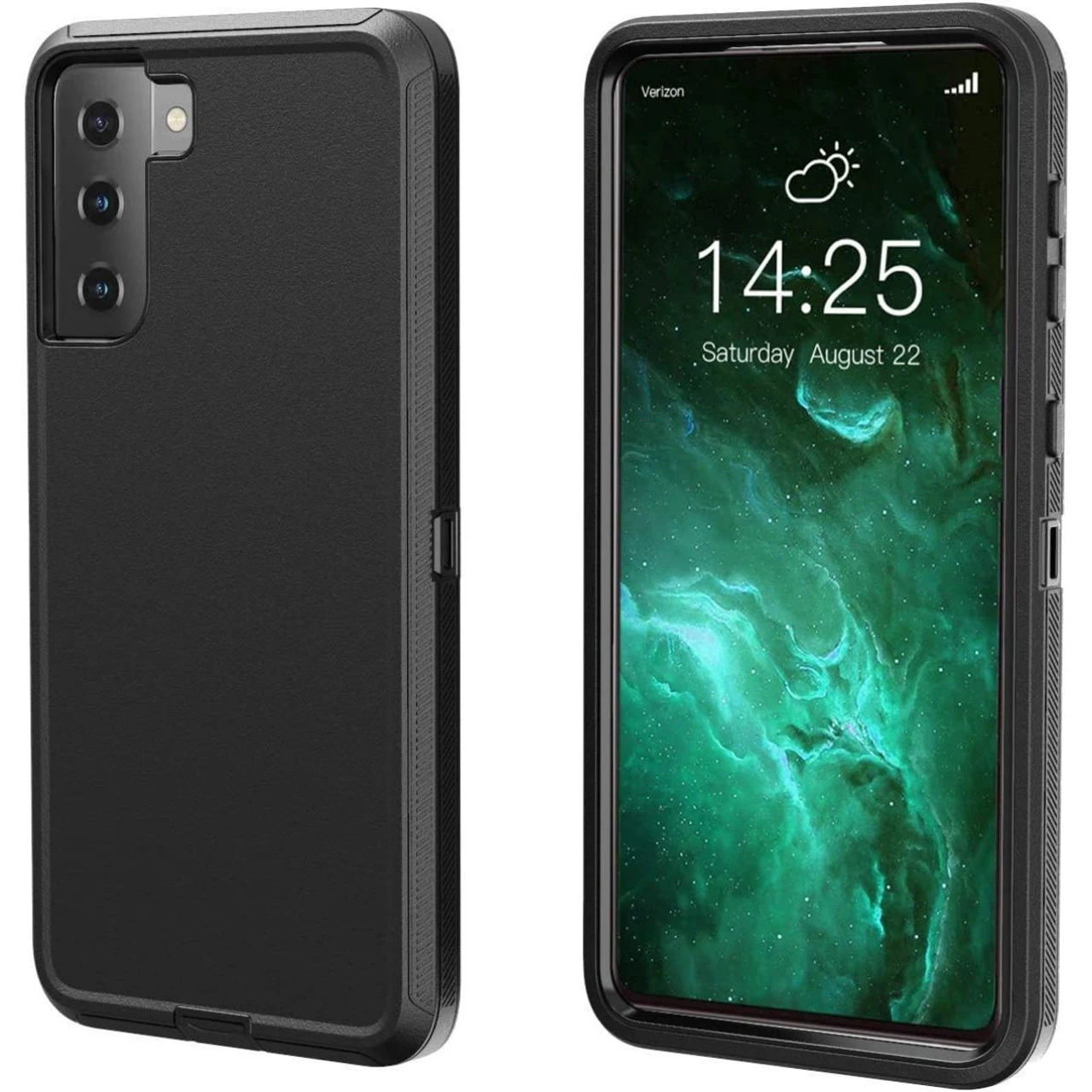 Black Full Body Heavy Duty Defender Case For Galaxy S21+ Plus 1 Black Full Body Heavy Duty Defender Case For Galaxy S21+ Plus