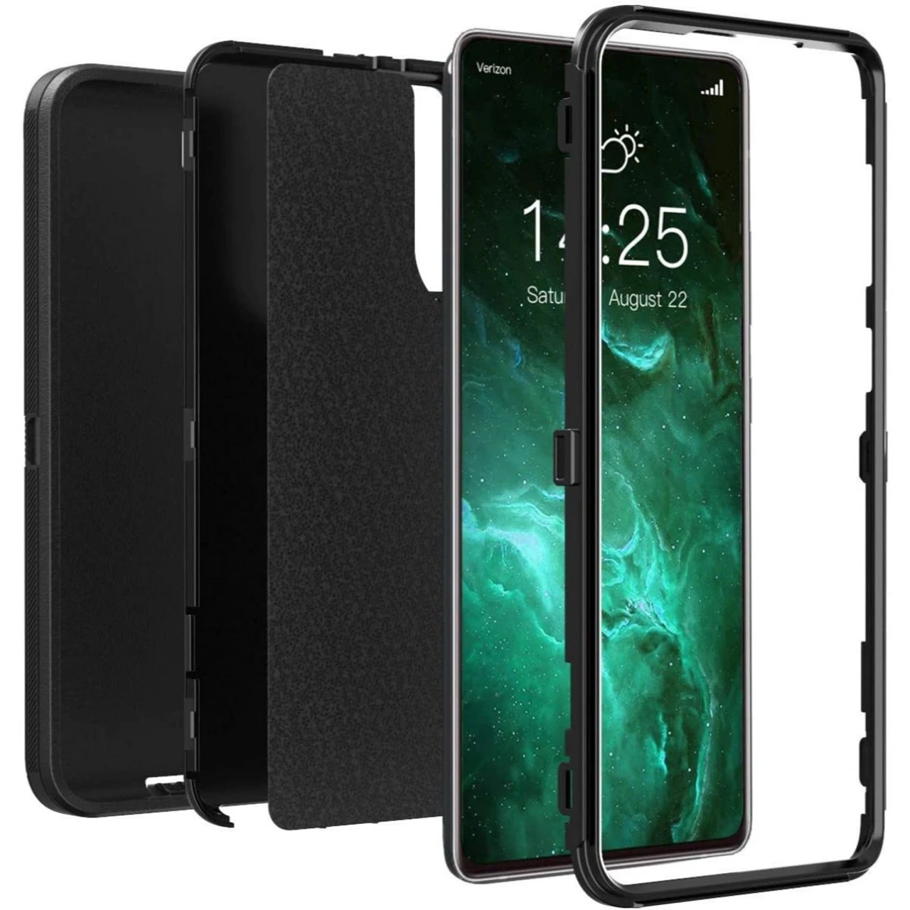 Black Full Body Heavy Duty Defender Case For Galaxy S21+ Plus 2 Black Full Body Heavy Duty Defender Case For Galaxy S21+ Plus - Image 2