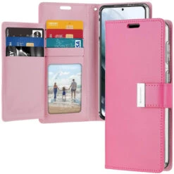 Hot Pink Mercury Rich Diary Wallet Case Cover For Galaxy S21+ Plus