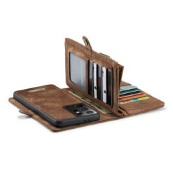 Brown Galaxy S21 Ultra 2 In 1 Retro Zipper Wallet Magnetic Case -Cheap NewCase Store galaxy s21 ultra caseme multifunctional wallet brown 3 41370.1687237185