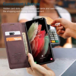 Wine Galaxy S21 Ultra 5G CaseMe Slim Magnetic Compact Wallet Case -Cheap NewCase Store galaxy s21 ultra caseme wallet wine 6 89813.1659398149