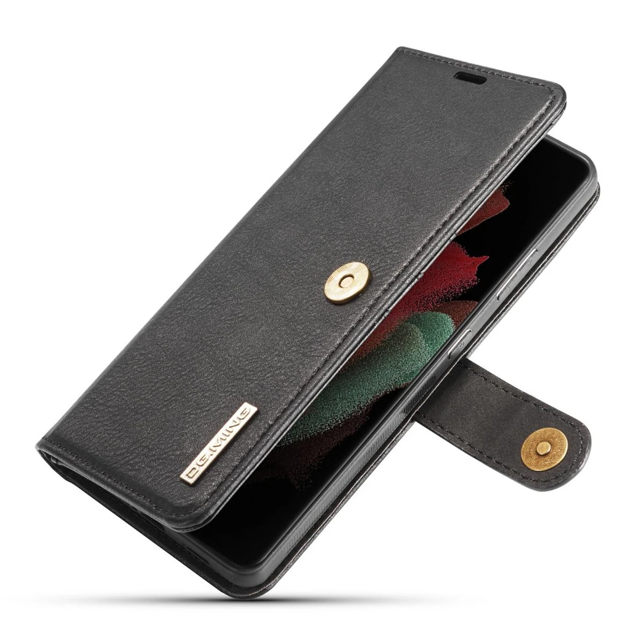Black DG.Ming 2 In 1 Leather Wallet Removable Magnetic Case For Galaxy S21 Ultra 6 Black DG.Ming 2 In 1 Leather Wallet Removable Magnetic Case For Galaxy S21 Ultra - Image 6
